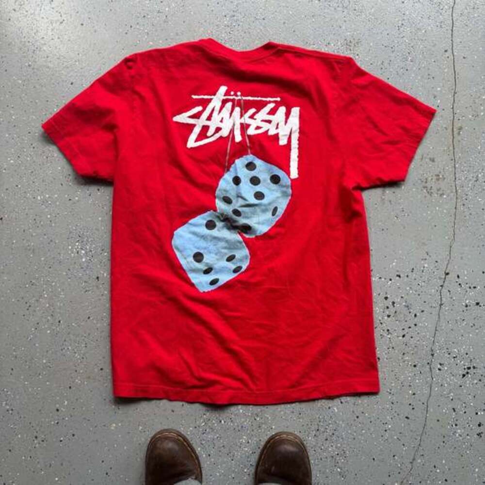 Stussy Fuzzy Dice Tee Red Size XL - Picture 1 of 7